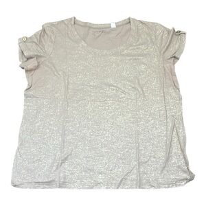 Chicos Metallic Tee Shirt Size 2